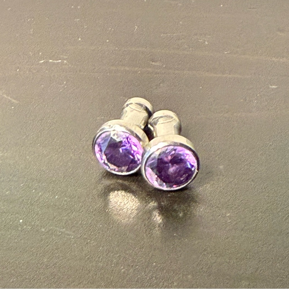 Anatometal 8g Titanium Plugs - Amethyst